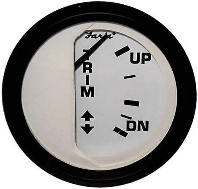 Alt view image 2 of 3 - Faria Euro White 2" Trim Gauge f/ Mercury / Mariner /Mercruiser/Volvo DP/ Yamaha '01 and Newer