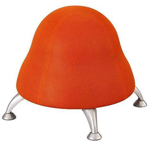 Alt view image 5 of 5 - Safco 4755OR Runtz Ball Chair - Backless - Supports Up to 250 lb - Orange Fabric Seat, Silver Base