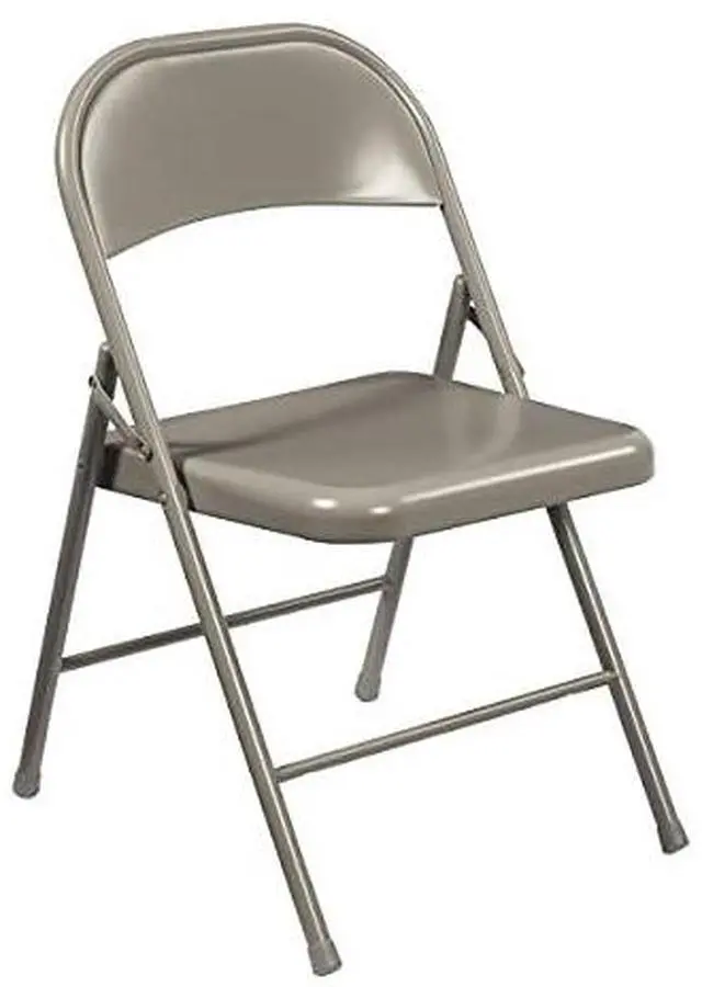 Alt view image 2 of 2 - NPS 902 900 Series All-Steel Folding Chair, Supports Up to 250 lb - 17.75" Seat Height - Gray Seat, Gray Back, Gray Base - 4/Carton