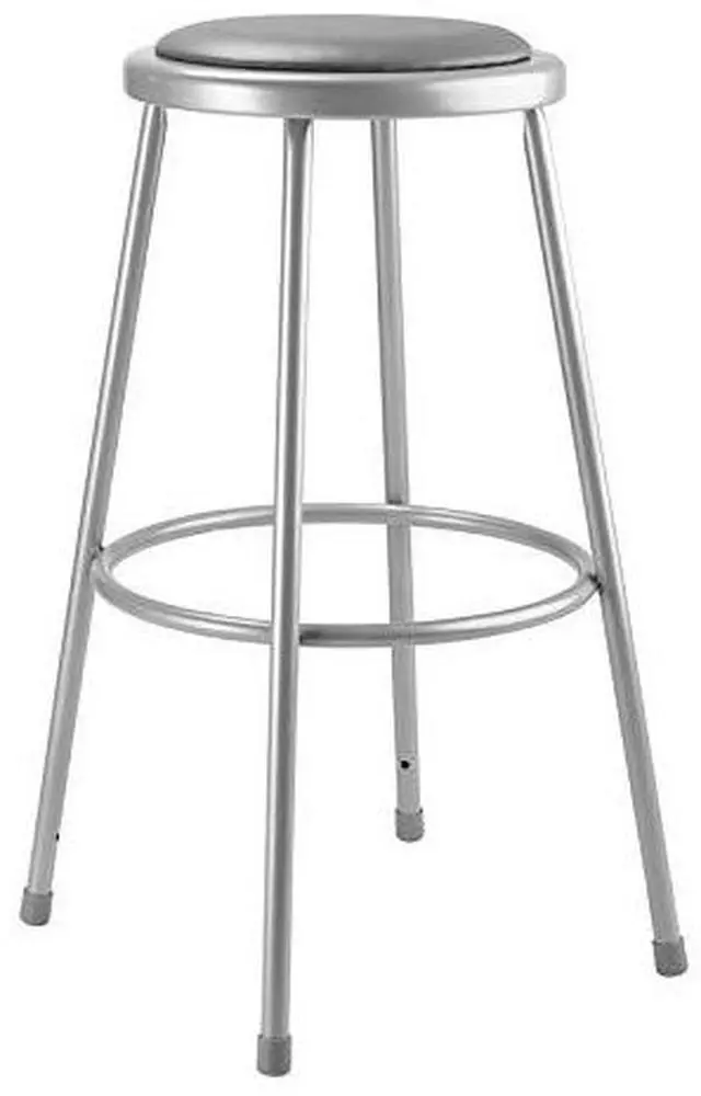 Main image of NPS 6430 6400 Series Fixed Height Heavy Duty Vinyl Padded Steel Stool - Backless - Supports 500 lb, 30" Seat Height - Gray Seat/Base