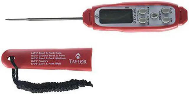 Alt view image 11 of 11 - Taylor Grillworks Waterproof Digital Instant Read Thermometer, Red