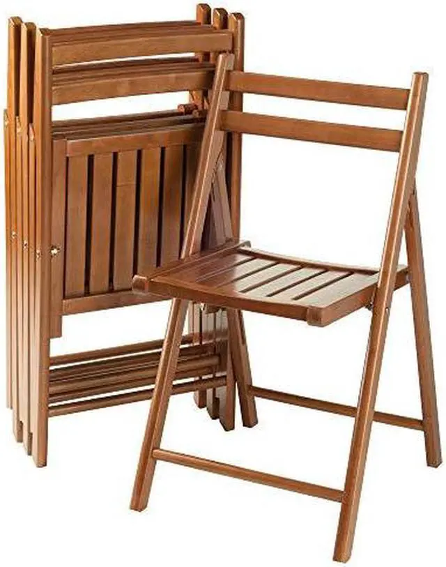 Alt view image 6 of 6 - Robin 4-Pc Folding Chair Set, Teak