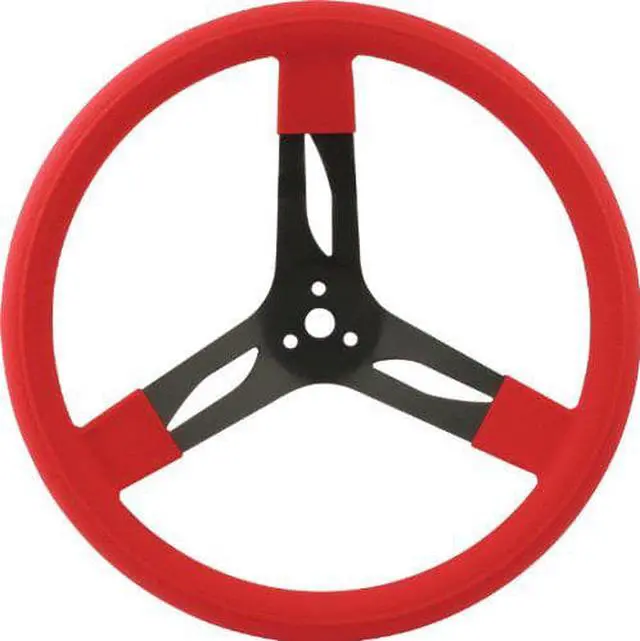 Main image of QuickCar Racing Products 68-0031 Mount Racing Steering Wheel with Red Rubber Grip