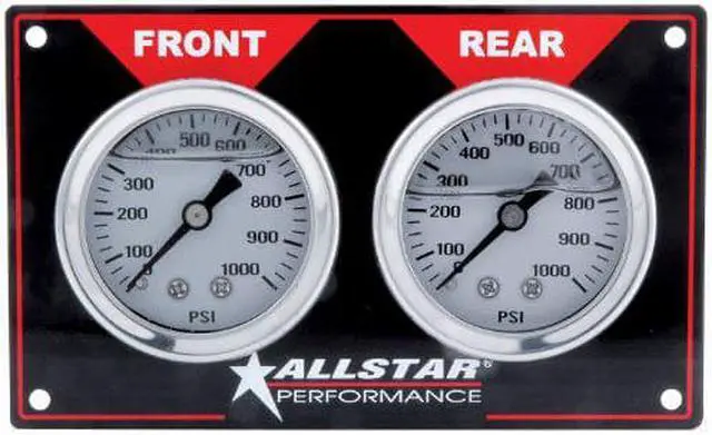 Main image of Allstar ALL80172 Two 1000 PSI Liquid-Filled Horizontal Mount Brake Bias 2-Gauge Panel Kit