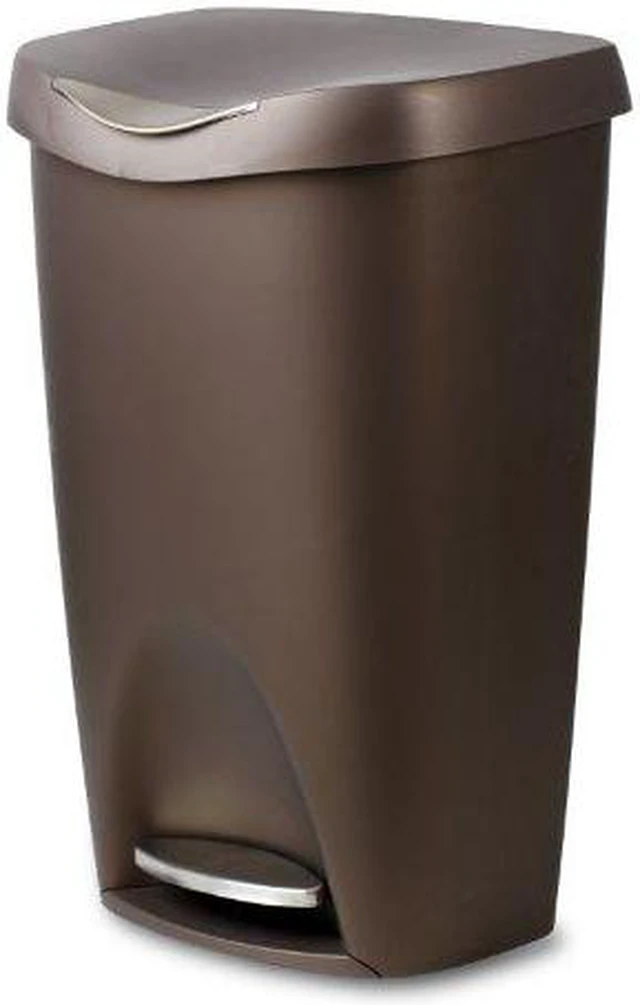 Alt view image 3 of 4 - Umbra 084200-125 Brim 13-Gallon Step Waste Can, Bronze