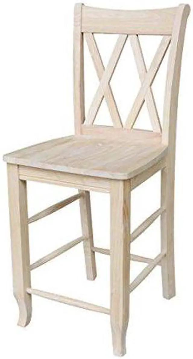 Alt view image 8 of 8 - International Concepts S-202 24 in. H Double X Back Stool