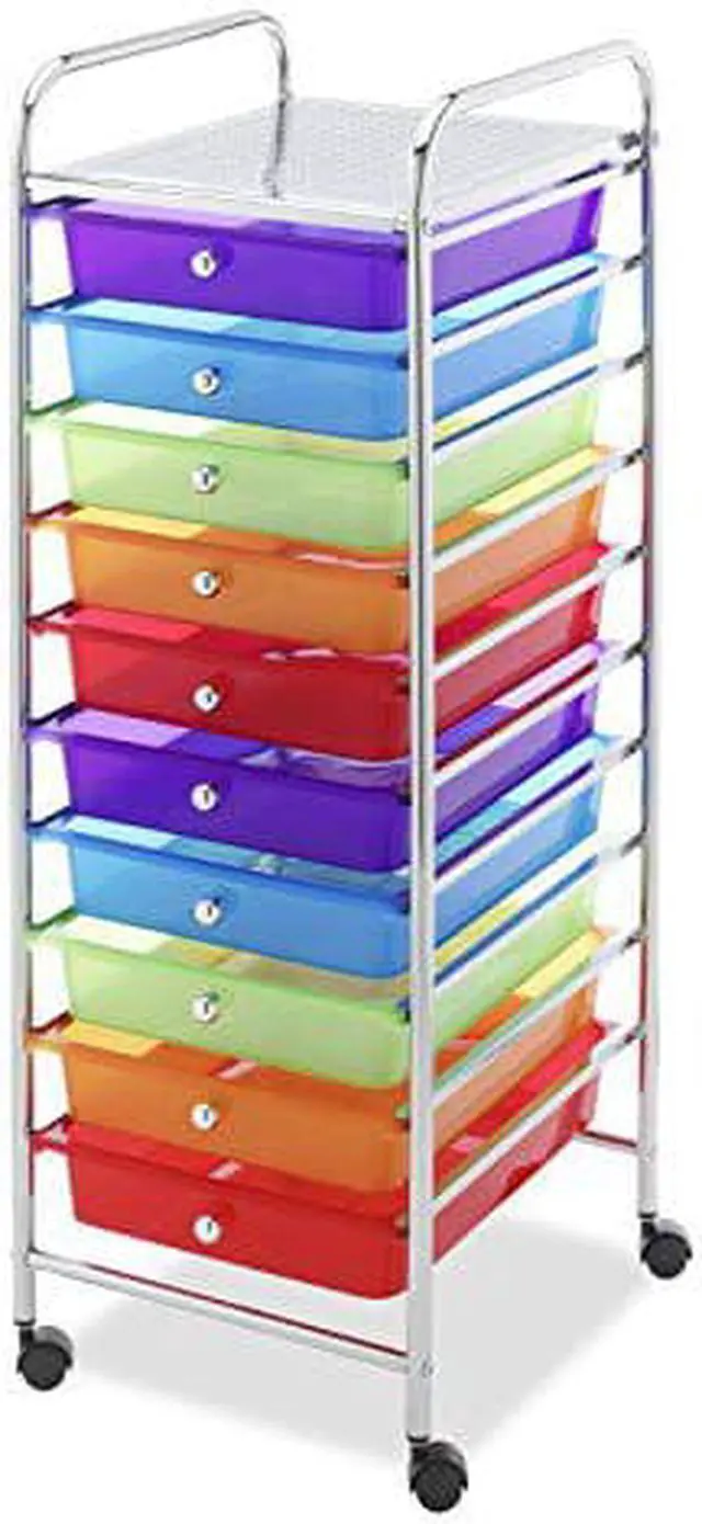 Alt view image 4 of 5 - WHITMOR 6049-7060-BB 10 Drawer Cart Multi Color