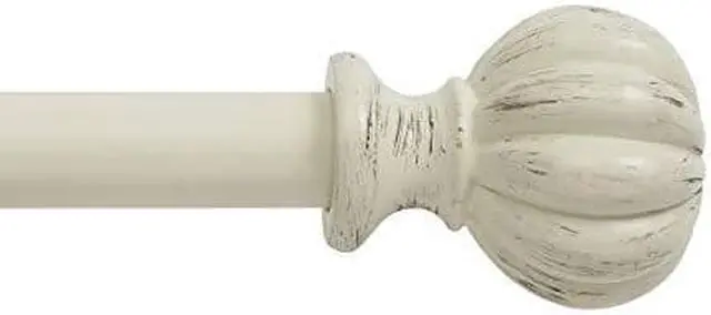 Alt view image 2 of 7 - Kenney Rachel Standard Decorative Window Curtain Rod 48 to 86-Inch Antique White