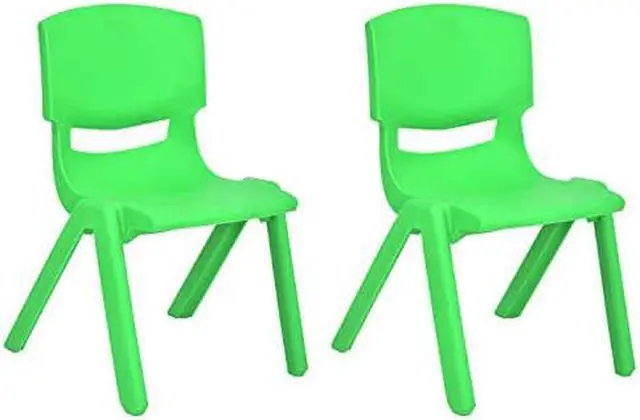Alt view image 3 of 3 - JOON Stackable Plastic Kids Learning Chairs, Green, 20.5x12.75X11 Inches, 2-Pack