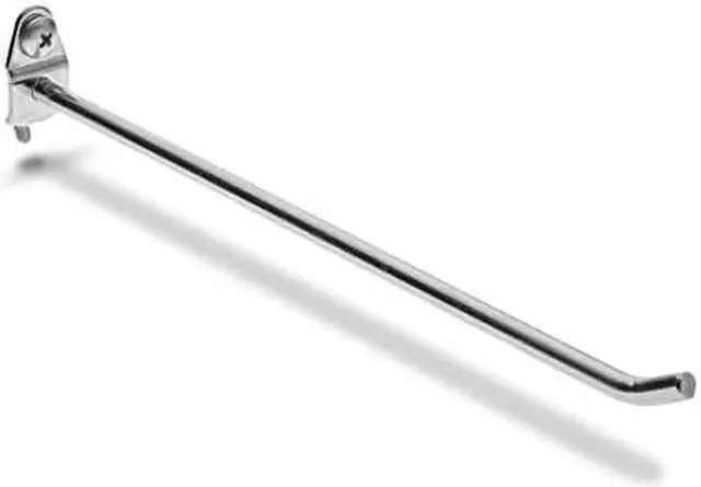 Main image of Triton Products 71813 DuraHook 8-Inch Single Rod 30 Degree Bend 1/4-Inch DiameterZinc Plated Steel Pegboard Hook for DuraBoard or 1/8 Inch and 1/4 Inch Pegboard, 5-Pack