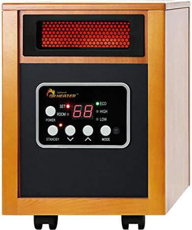 Alt view image 8 of 9 - Dr Infrared Heater DR-968, Advanced Dual Heating System, Portable Quartz Infrared Space Heater, 1500-Watt