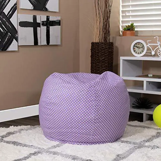 Alt view image 12 of 19 - Small Lavender Dot Bean Bag Chair for Kids and Teens