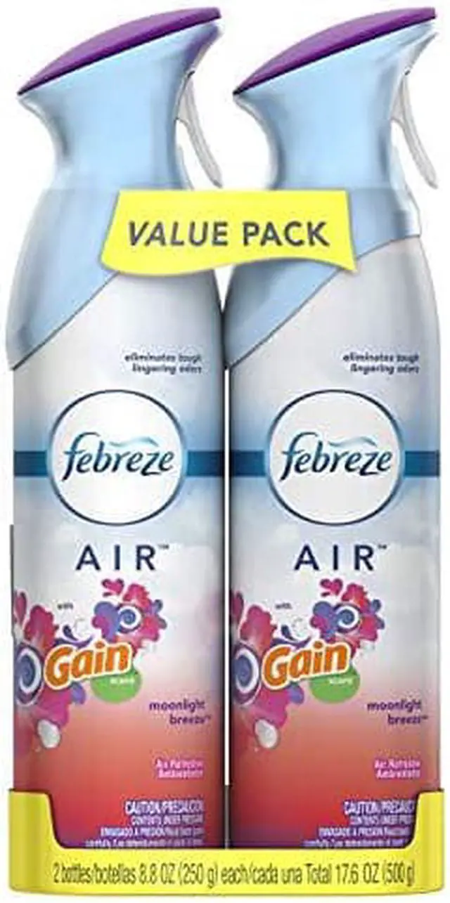 Alt view image 9 of 9 - febreze air freshner with Gain scent monlight breeze (pack of 2) 8.8 oz each