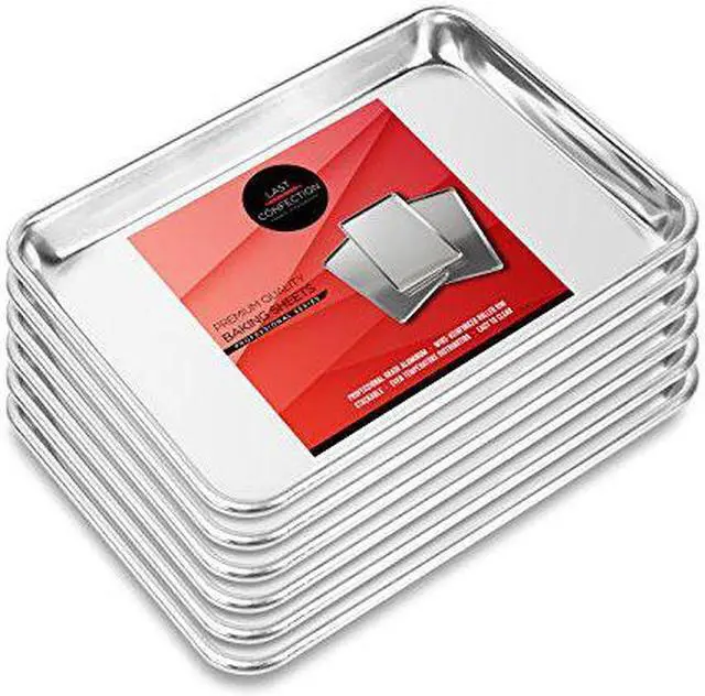 Alt view image 8 of 8 - Last Confection 6 Cookie Baking Sheets 9" x 13" - Small Rimmed Aluminum Jelly Roll Trays - Quarter Sheet Pans