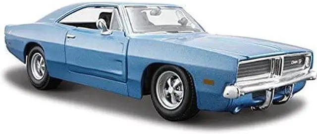Alt view image 5 of 8 - Maisto 31256bl 1969 Dodge Charger R & T Hemi Blue 1-25 Diecast Model Car