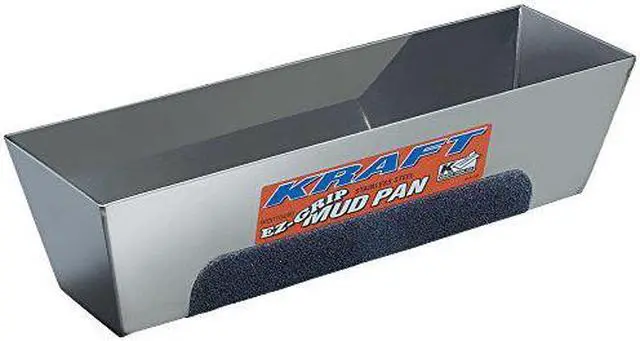 Alt view image 3 of 3 - Mud Pan,EZ-Grip,14in.,Stainless Steel KRAFT TOOL DW724