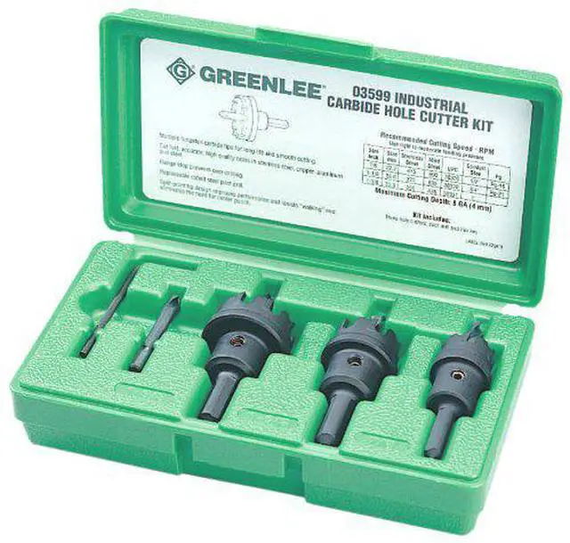 Alt view image 9 of 9 - Greenlee 635 5-Piece Carbide Tipped Hole Cutter Kit