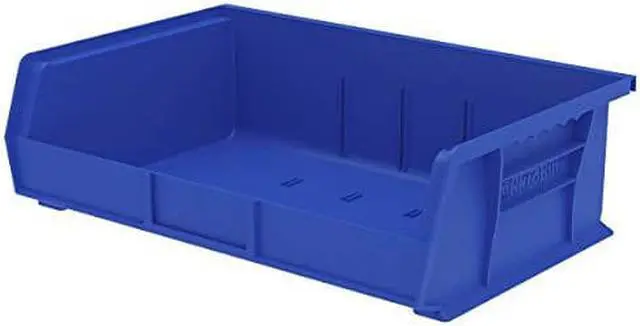 Alt view image 3 of 3 - AKRO-MILS 30255BLUE Hang & Stack Storage Bin, Plastic, Blue, 5 in H, 16 1/2 in
