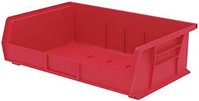 Alt view image 3 of 3 - AKRO-MILS 30255RED Red Hang and Stack Bin, 10-7/8"L x 16-1/2"W x 5"H