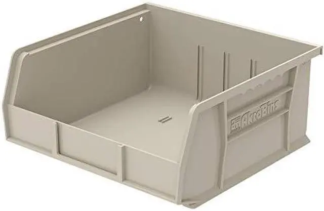 Alt view image 8 of 8 - AKRO-MILS 30235STONE Hang & Stack Storage Bin, 11 in W x 10-7/8 in L x 5 in H,