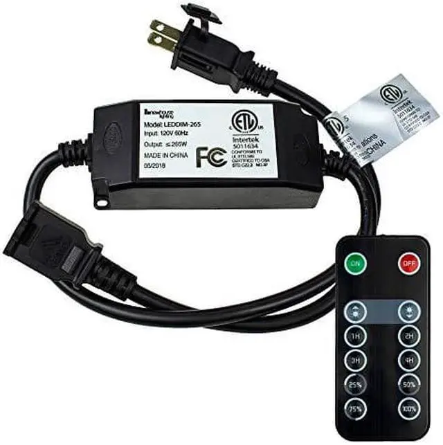 Alt view image 5 of 5 - newhouse lighting leddim265 wireless outdoor led string light dimmer control outlet | 265 max watts | 100ft remote range | etl listed, black