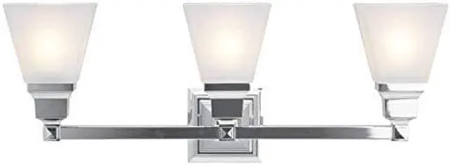 Main image of Livex Lighting 1033-05 Mission 3 Light Vanity Polished Chrome with Frosted Glass