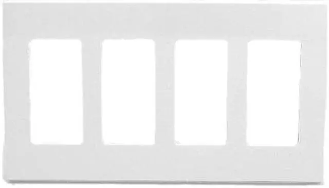 Main image of Leviton 80312-SW 4-Gang Decora Plus Wallplate Screwless Snap-On Mount, White