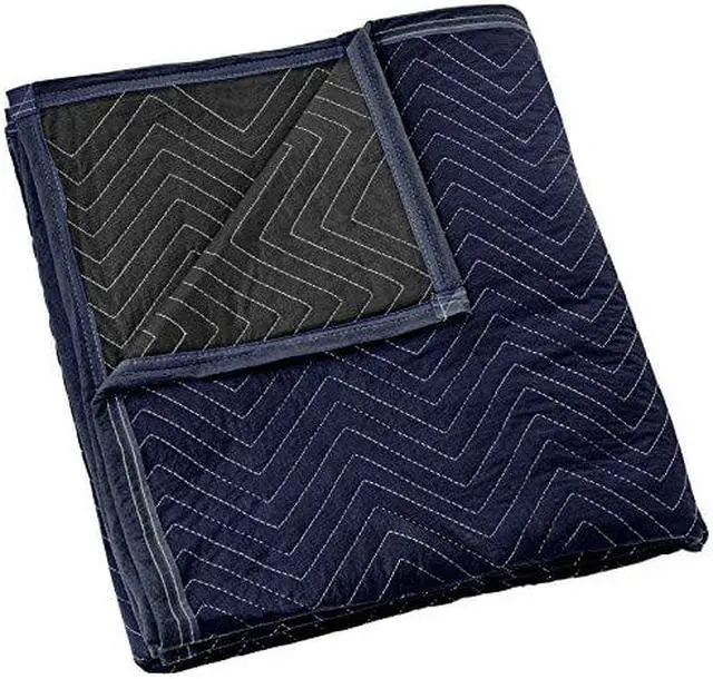 Alt view image 6 of 6 - Sure-Max Moving & Packing Blanket - Pro Economy - 80" x 72" (35 lb/dz weight) - Professional Quilted Shipping Furniture Pad Navy Blue and Black - 1 Blanket