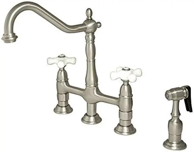 Alt view image 4 of 8 - 8 Center Kitchen Faucet With Side Sprayer