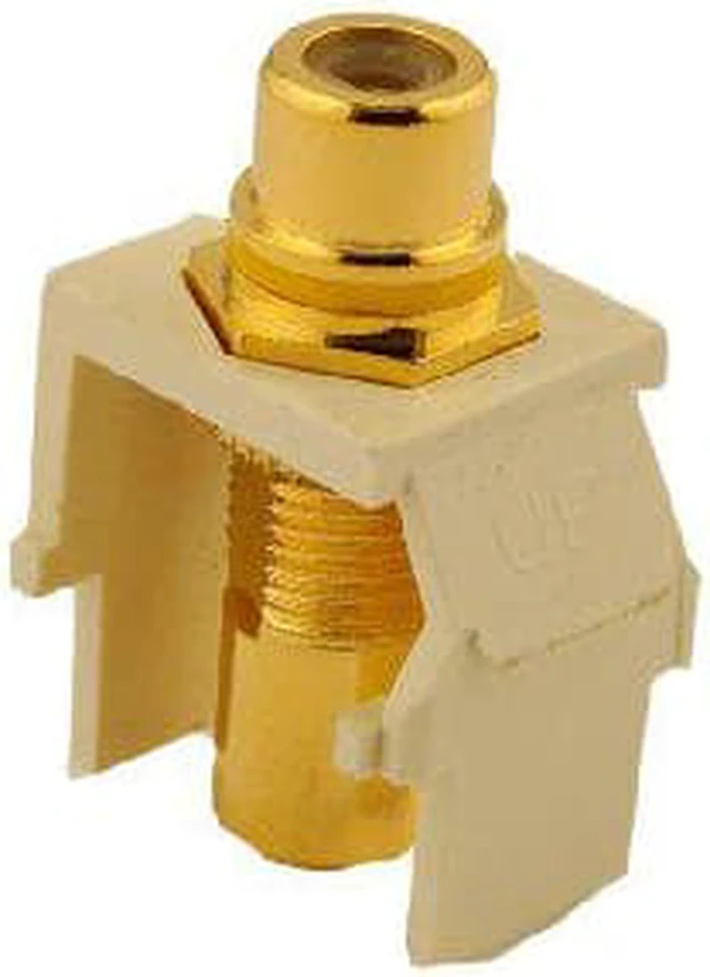 Alt view image 8 of 8 - Snap In RCA Jack Almond w Yellow