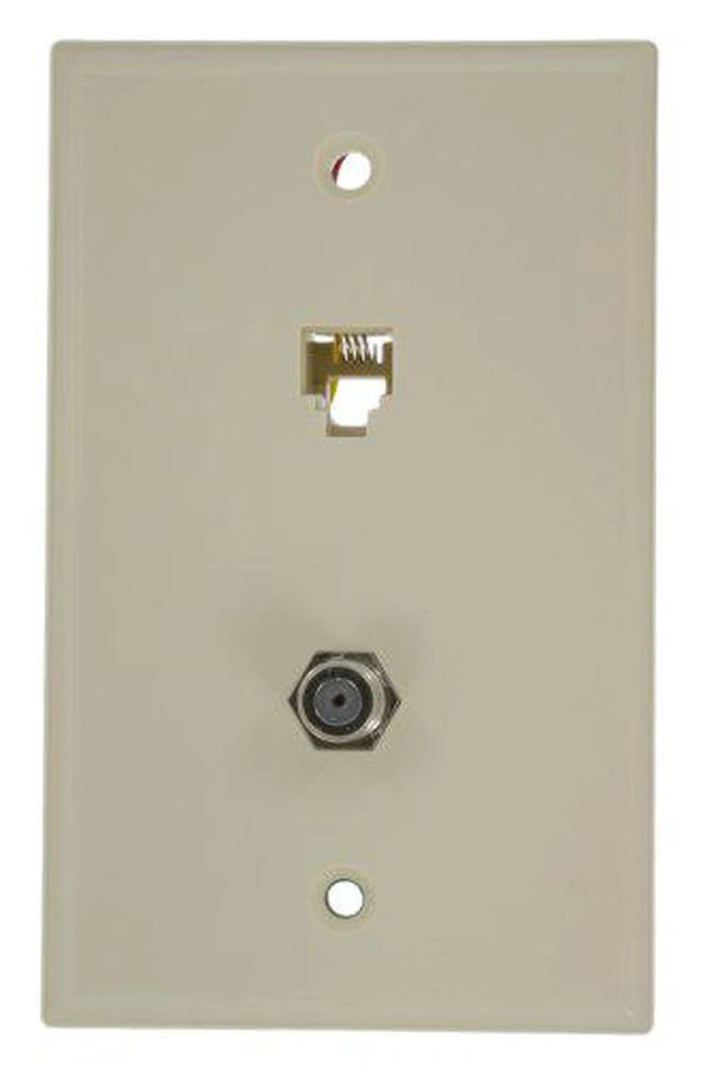 Alt view image 9 of 9 - 4 Pair With F Connector Standard Plate Almond