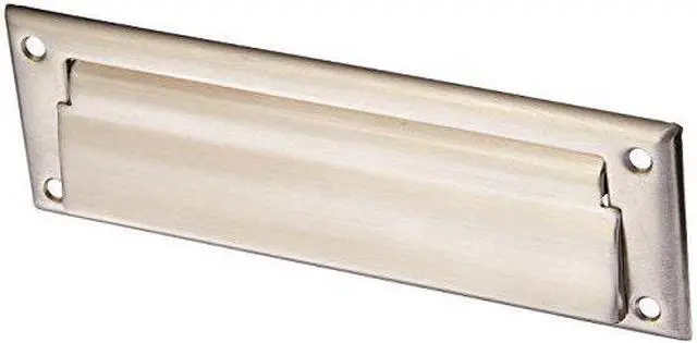 Alt view image 3 of 3 - 8.88 in. Solid Brass Mail Slot w Interior Frame (Satin Nickel)