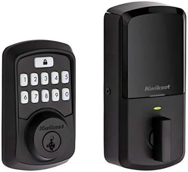 Main image of Kwikset 99420-003 Aura Bluetooth Programmable Keypad Door Lock Deadbolt Featuring SmartKey Security, Iron Black