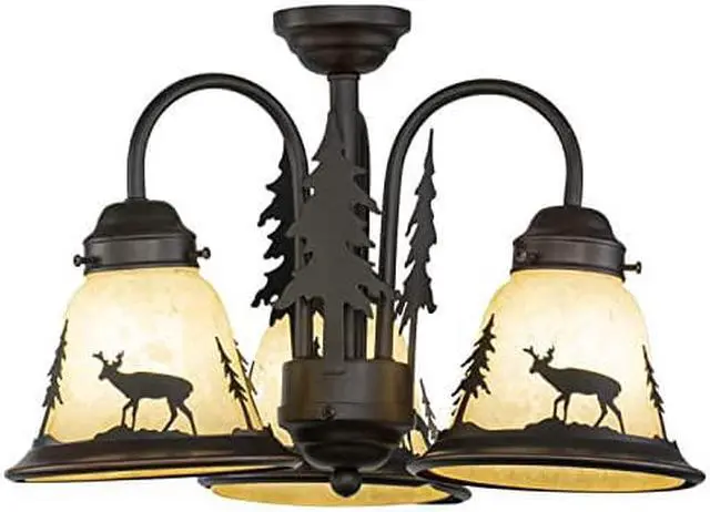 Main image of Bryce 3L LED Bronze Rustic Deer Mini Chandelier or Fan Light Kit