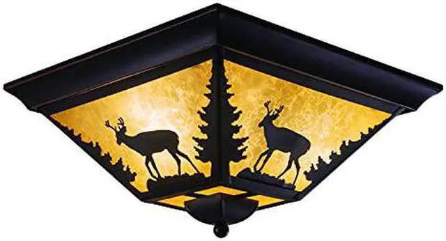 Alt view image 7 of 7 - Vaxcel Bryce 14" Flush Mount Burnished Bronze - CC55414BBZ