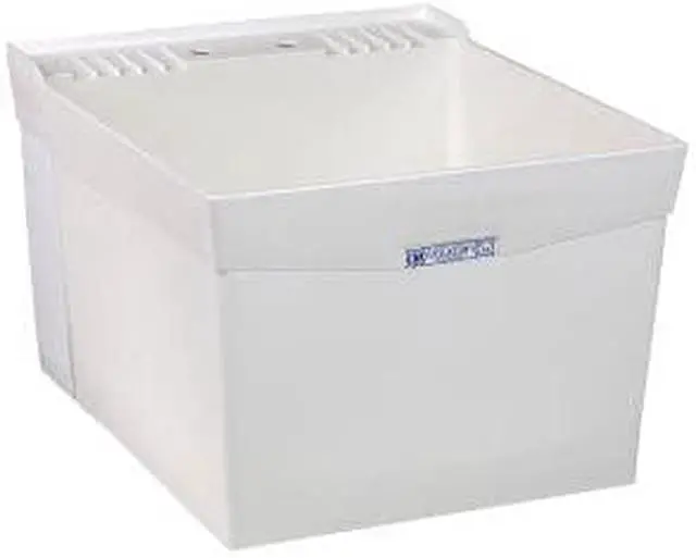 Alt view image 8 of 8 - MUSTEE 19W 20 in W x 24 in L x 34 in H, Wall Mount, Thermoplastic, Laundry Tub