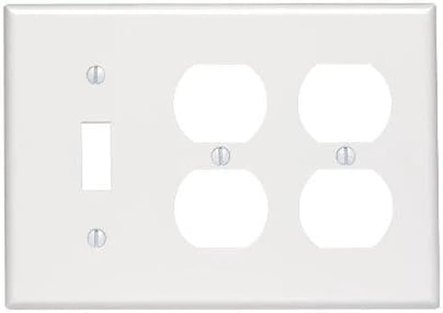 Alt view image 5 of 5 - Leviton Plt 1Tog/2Dplx Wht 1052-5244