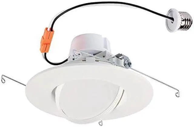 Main image of Westinghouse Lighting 5084000 80-Watt Equivalent 6-Inch Sloped Recessed LED Downlight Dimmable Warm Energy Star Light Bulb with Medium Base, 1 Count (Pack of 1), White Trim
