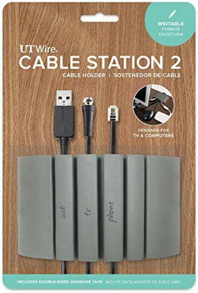 Alt view image 2 of 5 - ut wire utw-cs04-gy cable station-2 mountable organizer, writable grey