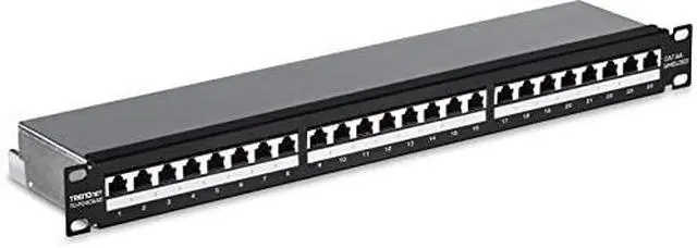 Alt view image 13 of 14 - TRENDnet TC-P24C6AS 24-port Cat6A Shielded 1U Patch Panel, 1000BASE-T / 10GBASE-T Support, compatible with cat5e, cat6, cat6a, 110 or Krone type