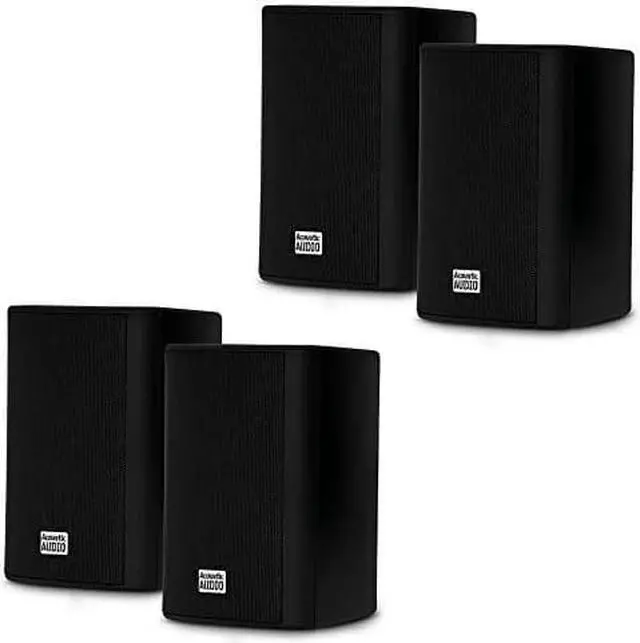 Alt view image 10 of 10 - Acoustic Audio AA351B Indoor Outdoor 2 Way Black Speakers 1000 Watt 2 Pair Pack AA351B-2Pr