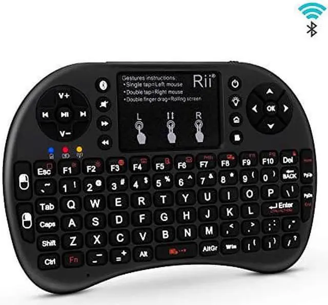Alt view image 8 of 8 - Rii i8+ Mini Bluetooth Keyboard with Touchpad & QWERTY Keyboard, Backlit Portable Wireless Keyboard for Smartphones laptop/PC/Tablets/Windows/Mac/TV/Xbox/PS3/Raspberry Pi (Black)