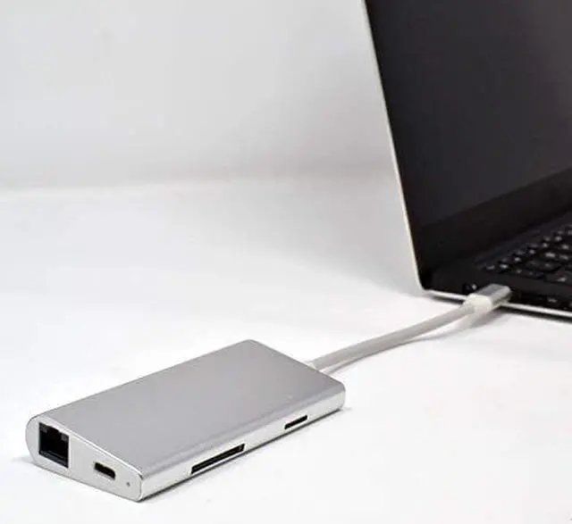 Alt view image 5 of 5 - USB C Type C Hub 8-in-1 Ethernet 4K HDMI USB 3.0 Adapter for MacBook Pro Laptop