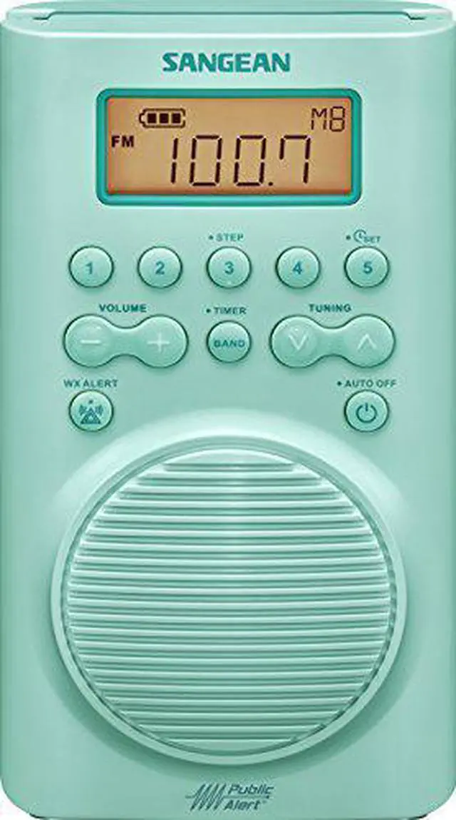 Alt view image 11 of 11 - Sangean H205TQ FM & AM Weather Alert Waterproof Shower Radio - 6.14 x 4 x 9.75
