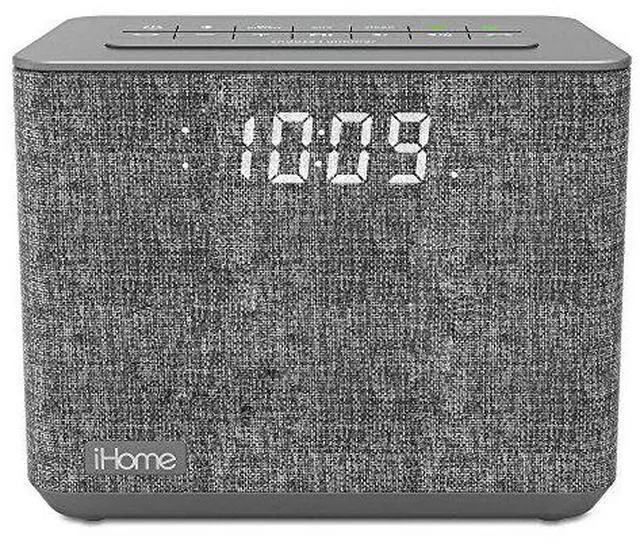 Alt view image 4 of 4 - iHome Bluetooth Dual Alarm FM Clock Radio USB Charge Grey Speakers and Alarm Clocks