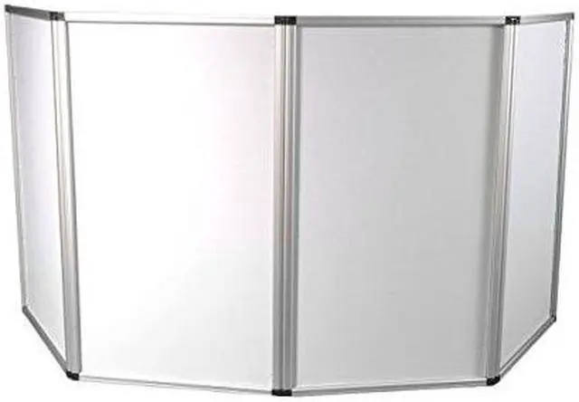 Main image of JMAZ Event Facade Booth Adjustable Size Lightweight Aluminum Frame Dj Booth, 4 Detachable Sections, Washable Scrim with Heavy Duty Carrying Bag and Screw Driver, White