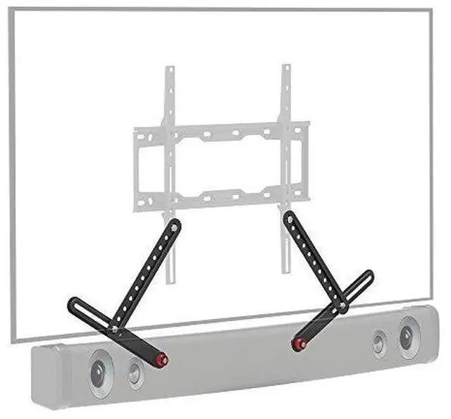 Main image of Barkan Universal Soundbar Mount, Adjustable Bracket for Mounting Above or Under The TV, Sizes 13-80 inch, Fits Most of Sound Bars Up to 14 lbs, Easy Assembly Black
