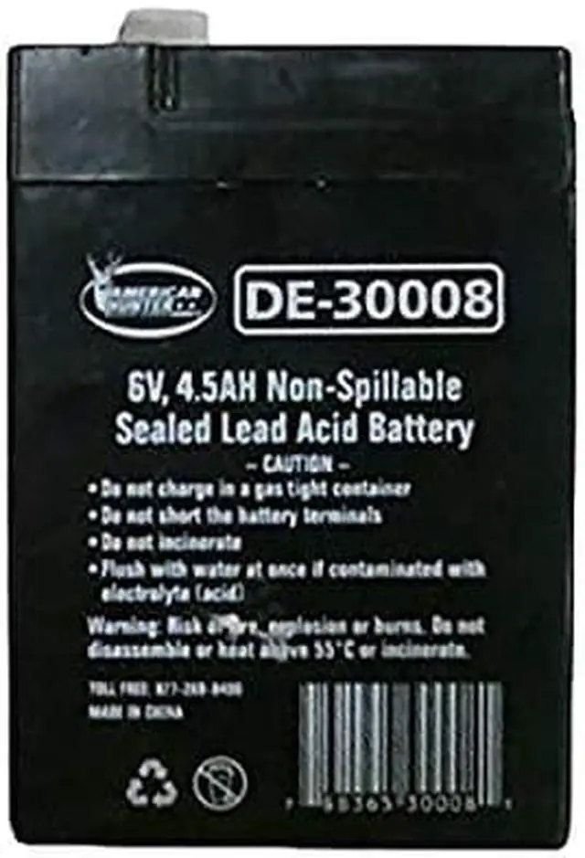 Alt view image 3 of 4 - AMERICAN HUNTER GSM-DE-30008 6V 4.5 AMP HR RECHARGEABLE BATTERY
