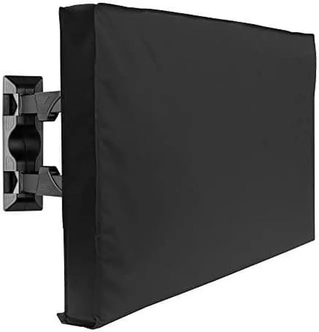 Alt view image 7 of 8 - Mount Factory Outdoor TV Cover - 65" Model For 63" - 67" Flat Screens - Slim Fit - Weatherproof Weather Dust Resistant Television Protector - Black