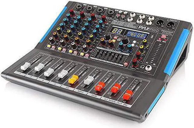 Alt view image 14 of 20 - 4channel bluetooth studio audio mixer  dj sound controller interface with usb drive for pc recording input, xlr microphone jack, 48v power, input/output for professional and beginners  pmxu46bt